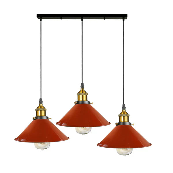 Modern 3-Light Metal Cone Pendant Ceiling Fixture: Adjustable Height Designer Lighting
