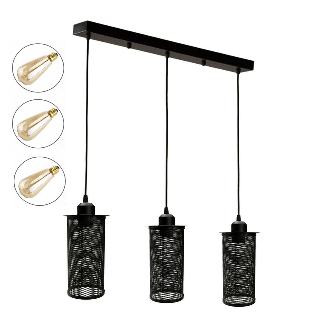 Charming Retro Three-Head Pendant Island Ceiling Light Fixture for Kitchen Dining