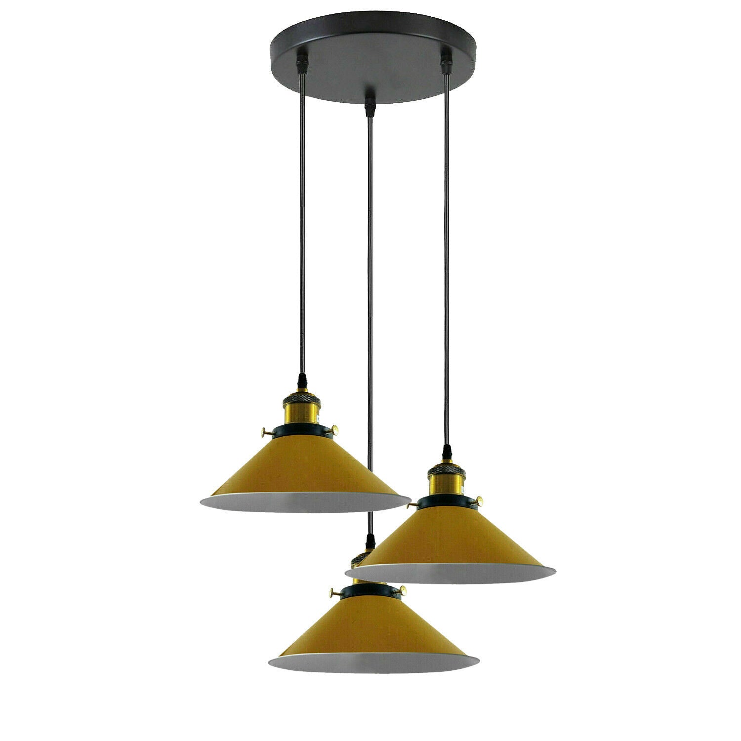 Industrial 3 Head Metal Cone Shade Vintage Ceiling Pendant Light
