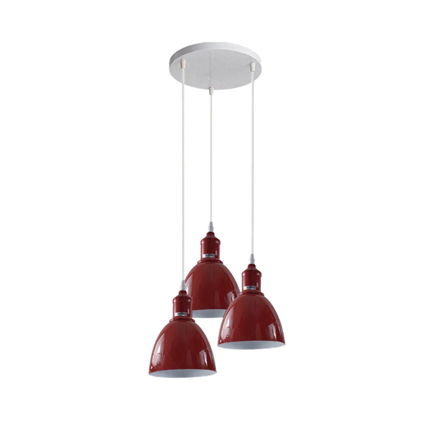 Ceiling Pendant Light Red 3- Shade Lighting~3904