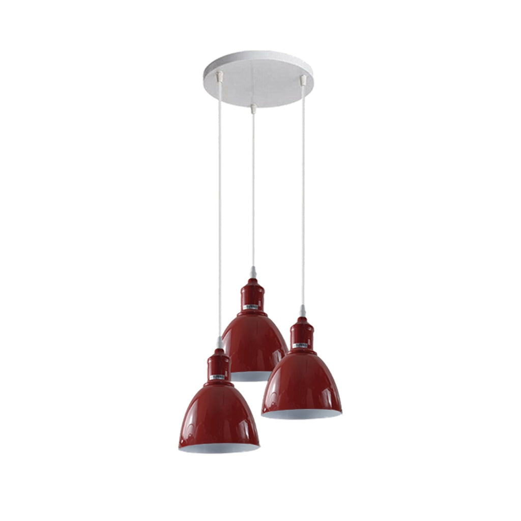 Modern Industrial 3-Light Cluster Pendant, E27 Base, Multicolour Ceiling Fixture