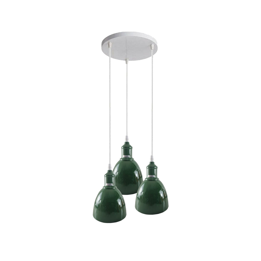 Modern Industrial 3-Light Cluster Pendant, E27 Base, Multicolour Ceiling Fixture