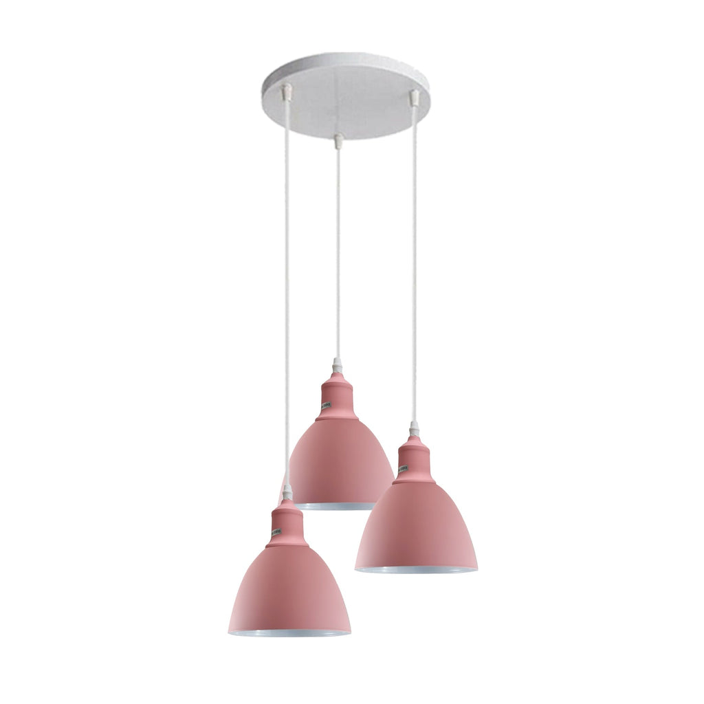 Modern Industrial 3-Light Cluster Pendant, E27 Base, Multicolour Ceiling Fixture