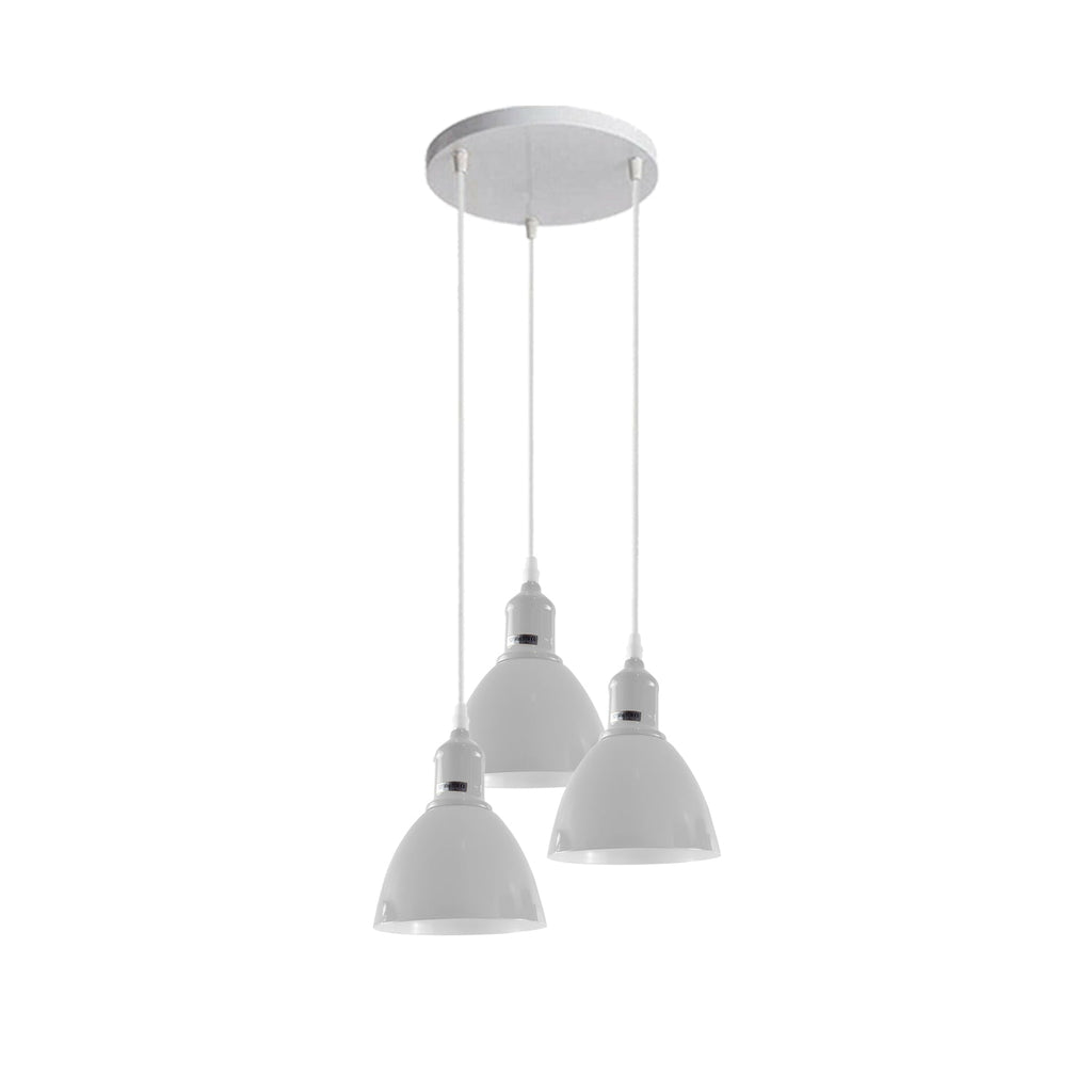 Modern Industrial 3-Light Cluster Pendant, E27 Base, Multicolour Ceiling Fixture