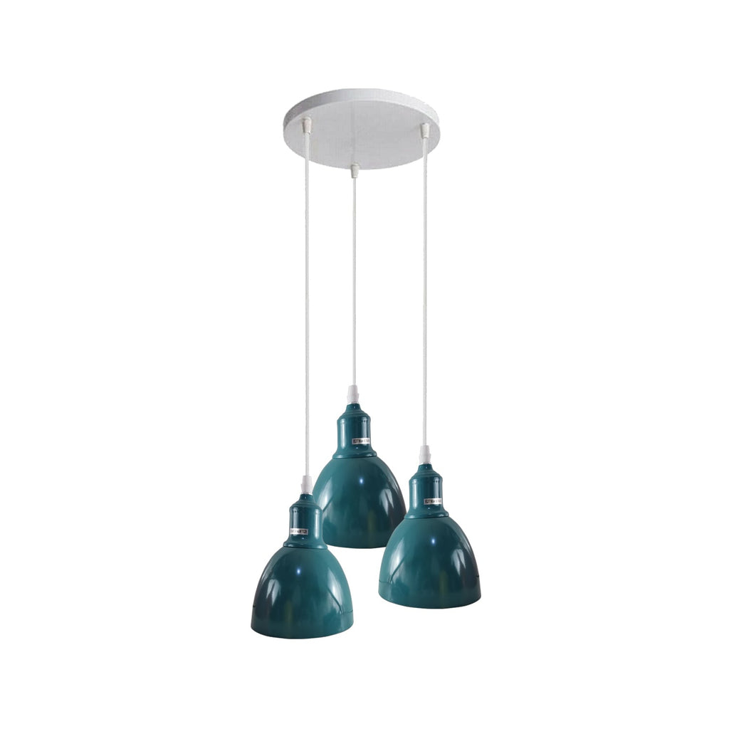Modern Industrial 3-Light Cluster Pendant, E27 Base, Multicolour Ceiling Fixture