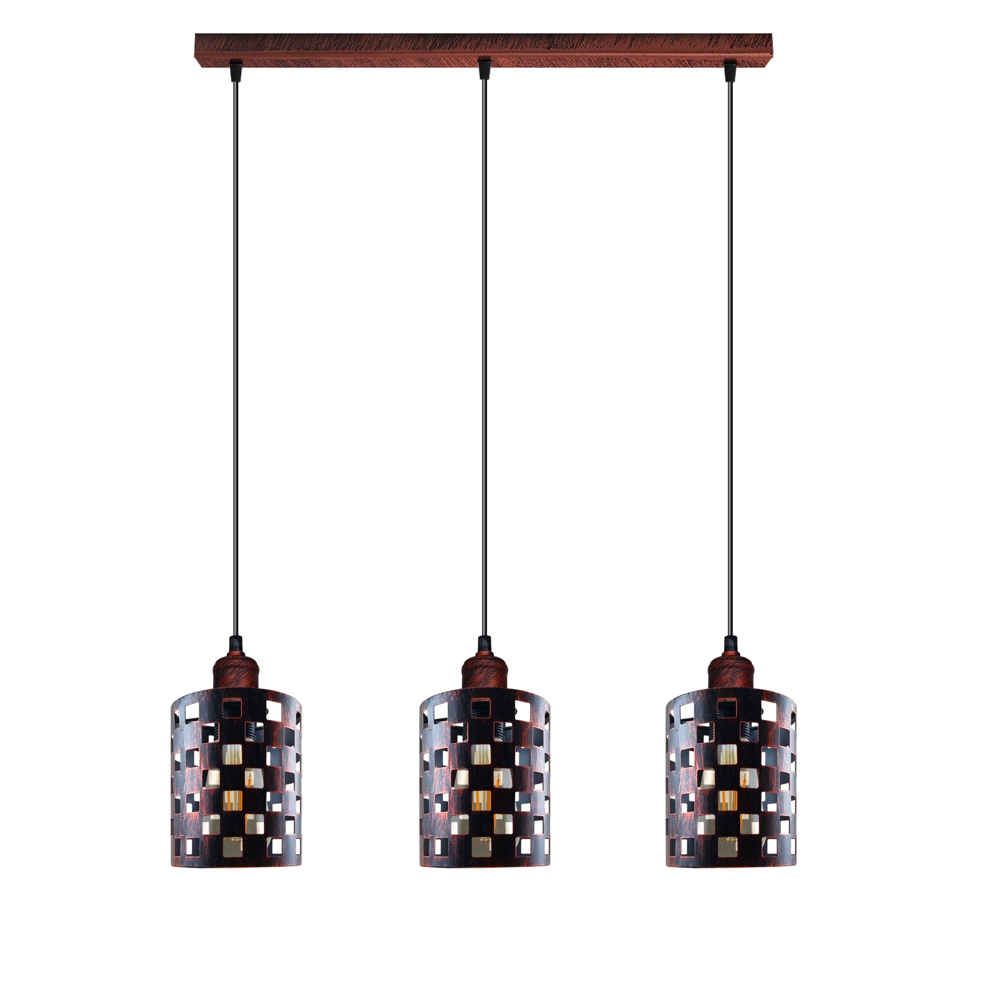 Industrial 3-Light Cage Pendant Fixture with E27 Base for Modern Homes