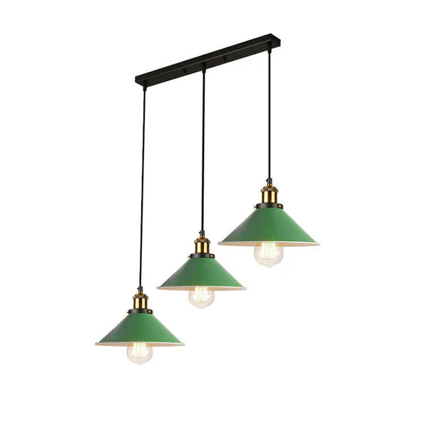 Modern 3-Light Metal Cone Pendant Ceiling Fixture: Adjustable Height Designer Lighting