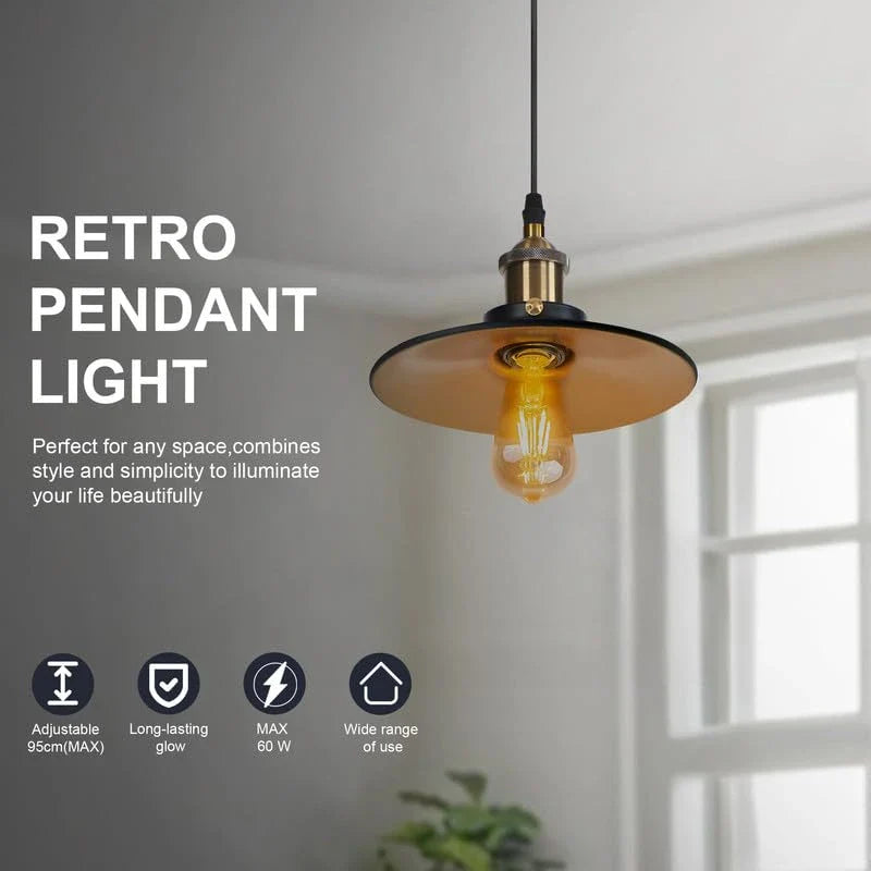 Industrial Vintage Metal Pendant Light E27 Adjustable Hanging Fixture