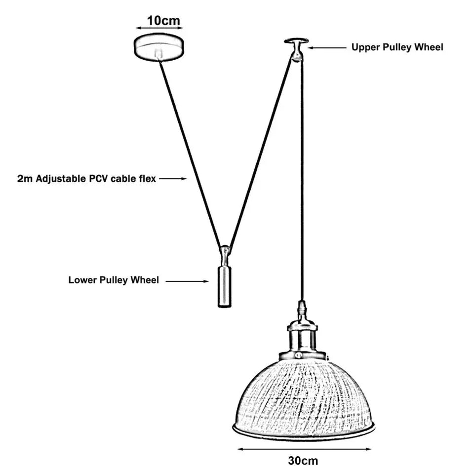 Industrial Loft Pendant Light Vintage Metal ~5956