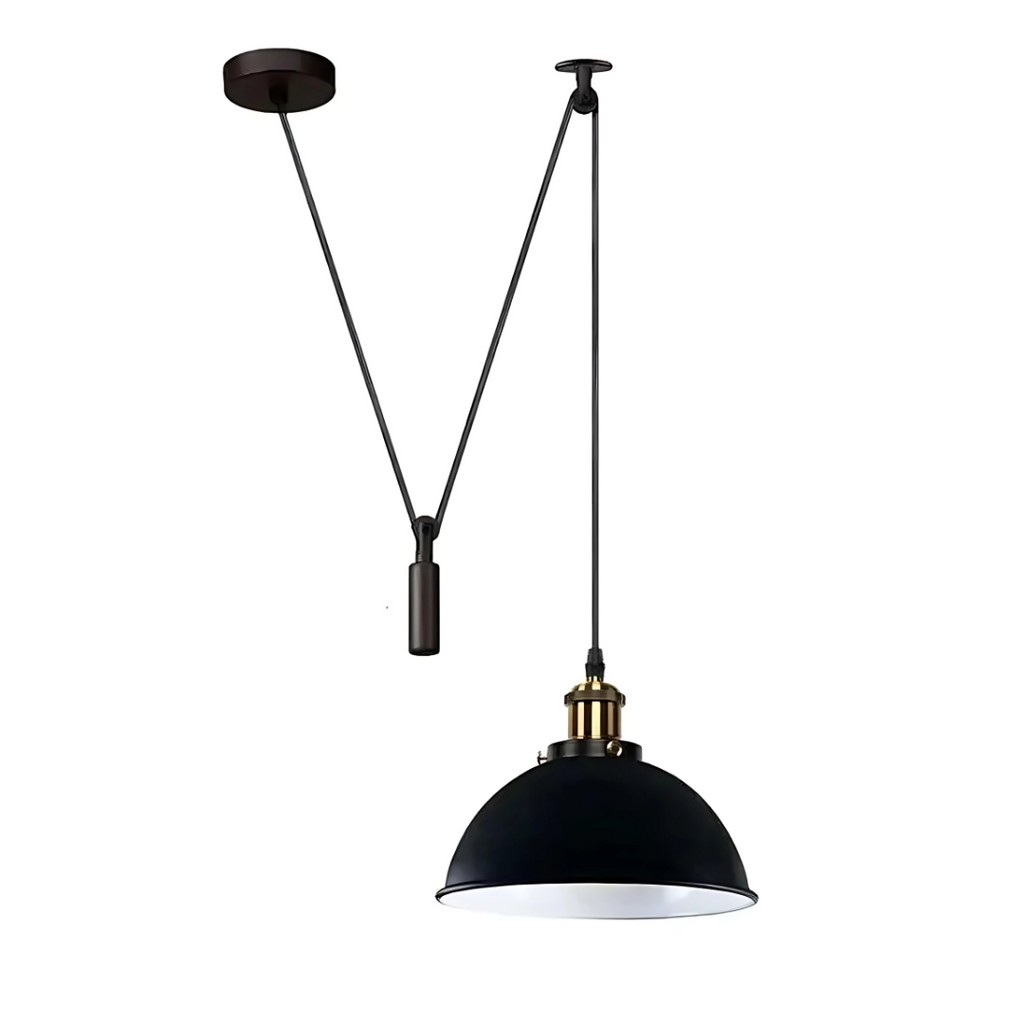 Vintage Industrial Loft Pendant Light with Adjustable Cable and Durable Metal Shade
