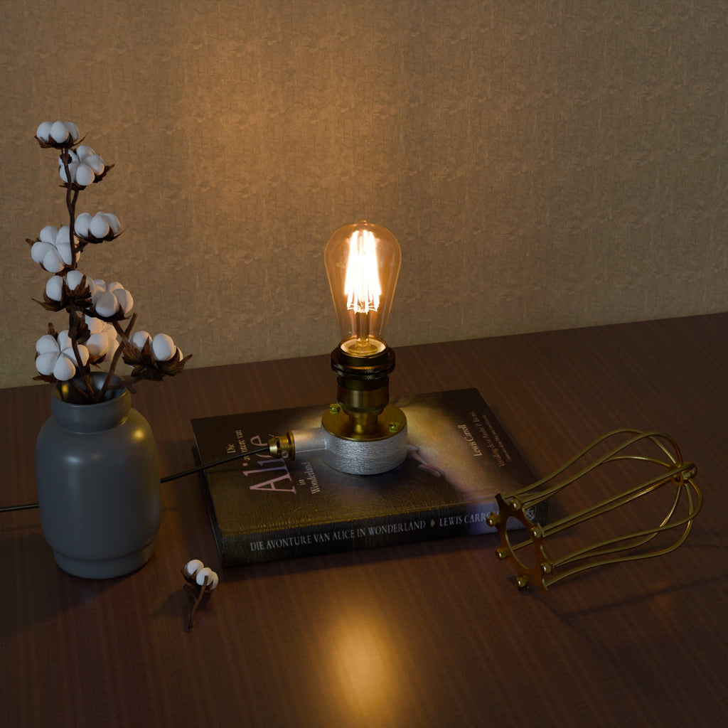 Industrial Steampunk Conduit Pipe Desk Lamp with Dimmer Switch