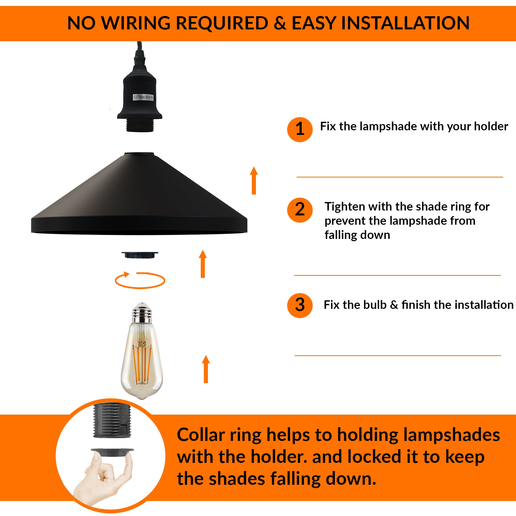 Modern Minimalist Cone Pendant Ceiling Light Fixture for Dining Room Decor
