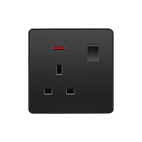 Sleek Flat Plate Single Double Wall Socket 13 Amp UK Power Outlet