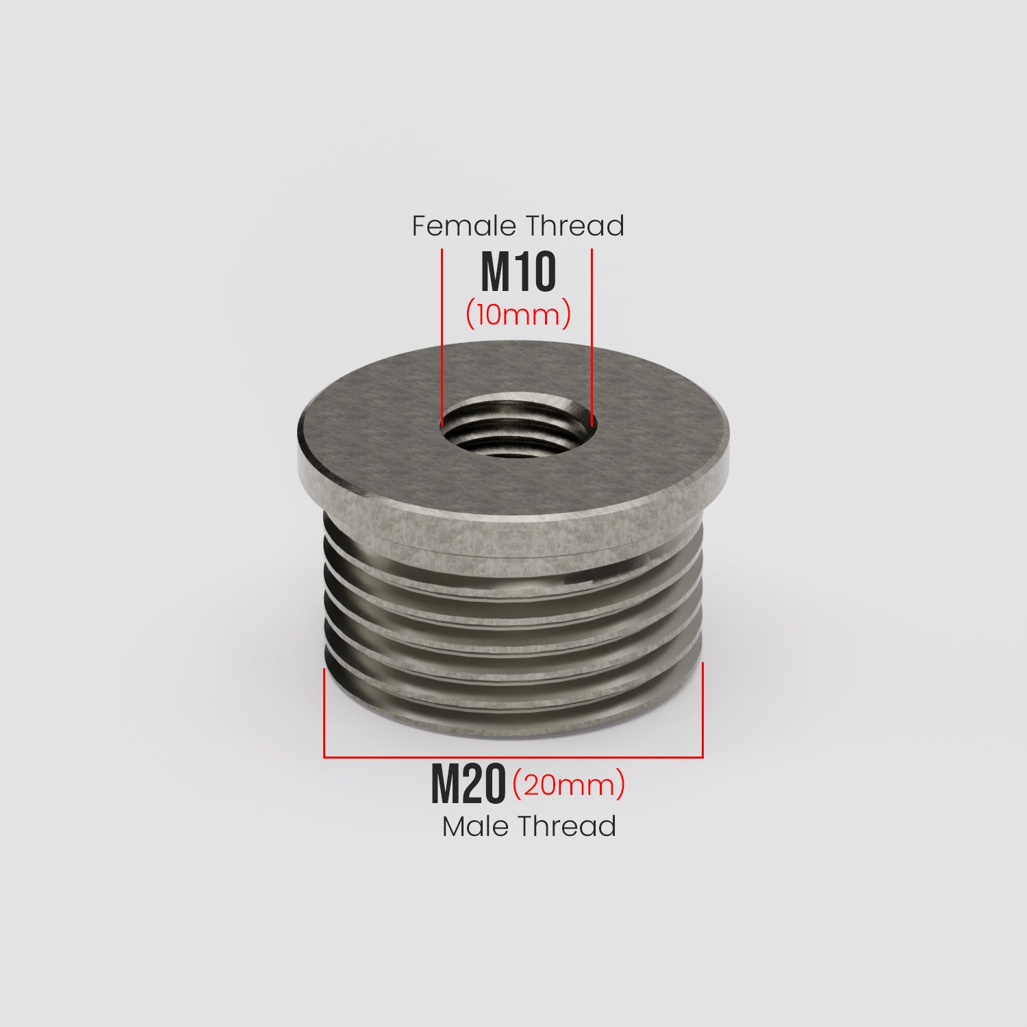 M20 Male to M10 Female Conduit Pipe Thread Bush Reducing Connector Fitting