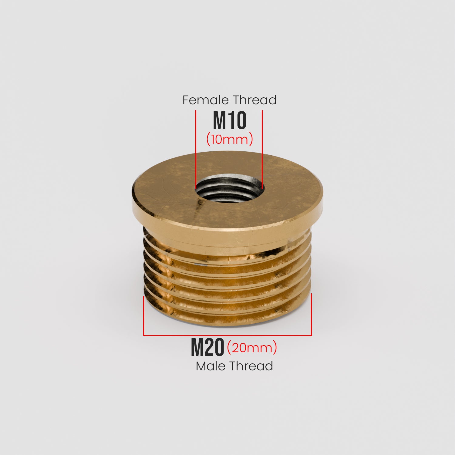 M20 Male to M10 Female Conduit Pipe Thread Bush Reducing Connector Fitting