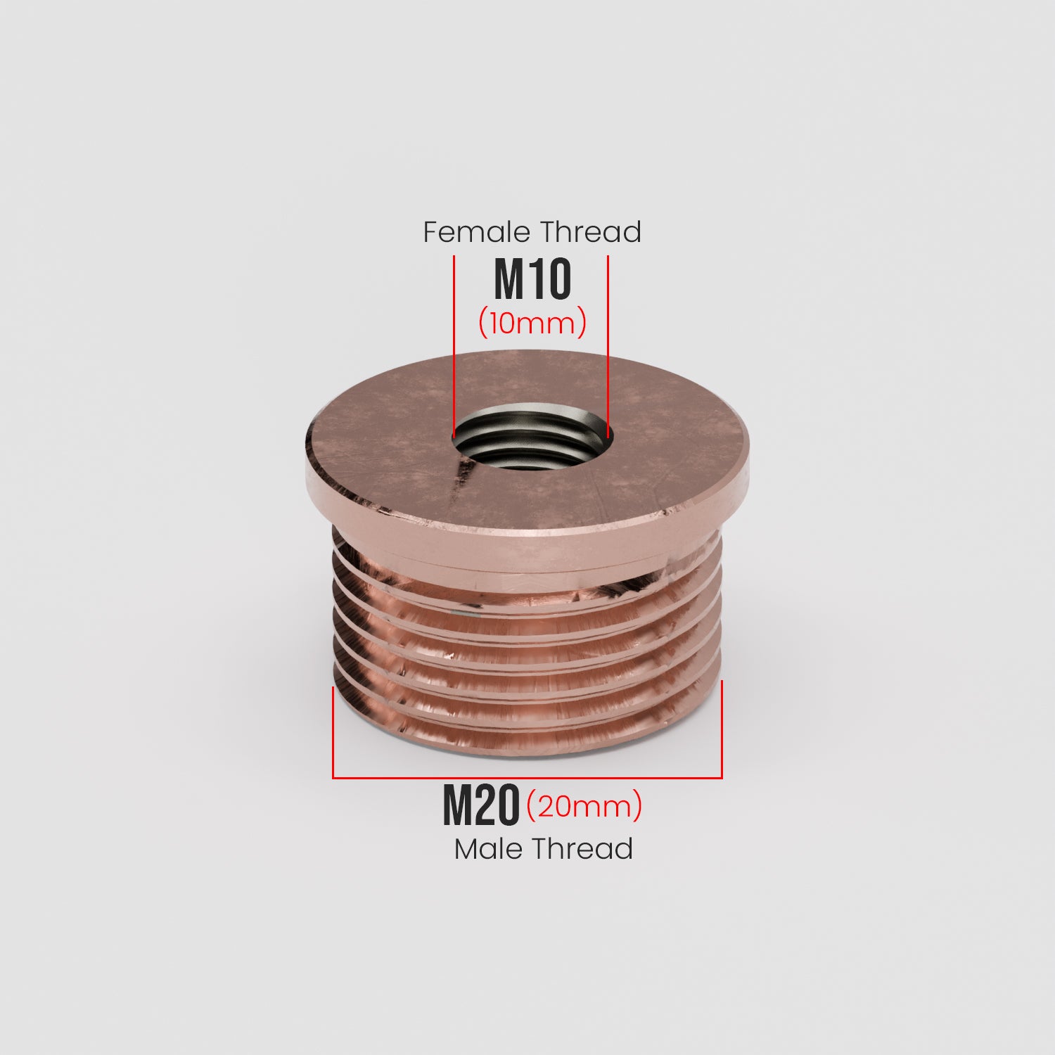 M20 Male to M10 Female Conduit Pipe Thread Bush Reducing Connector Fitting