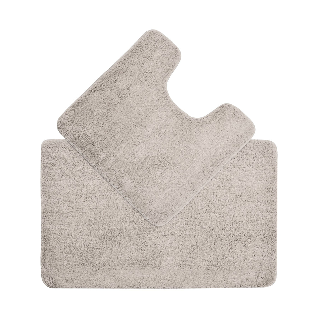 Luxurious 2-Piece Microfiber Bath Mat Pedestal Set, Absorbent, Non-Slip Safety