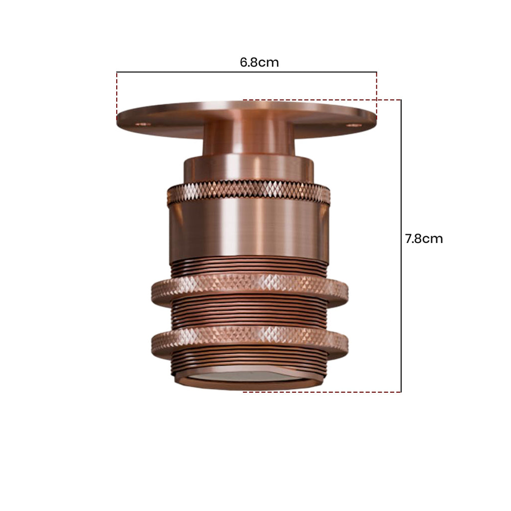 Vintage E27 ES Batten Lamp Holder, Threaded 20mm Conduit Pipe Socket, Ceiling Plate