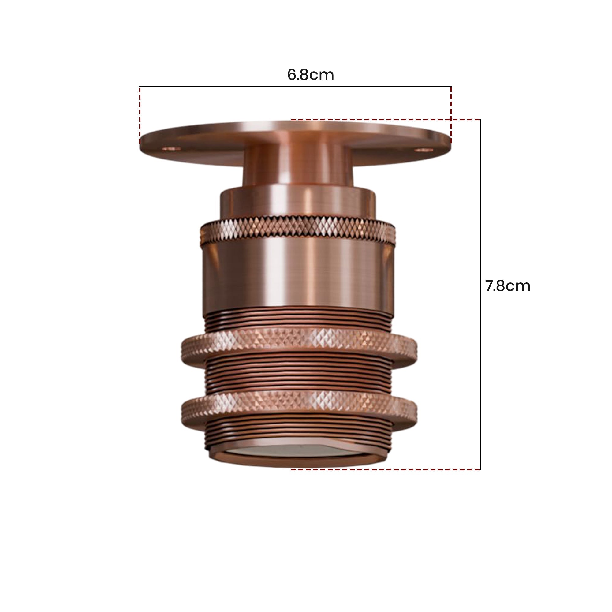 Vintage E27 ES Batten Lamp Holder, Threaded 20mm Conduit Pipe Socket, Ceiling Plate