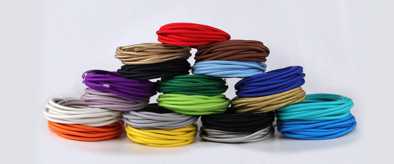 Vintage Braided Fabric Electrical Cable Wire – Flexible Lighting Cord for Lamps