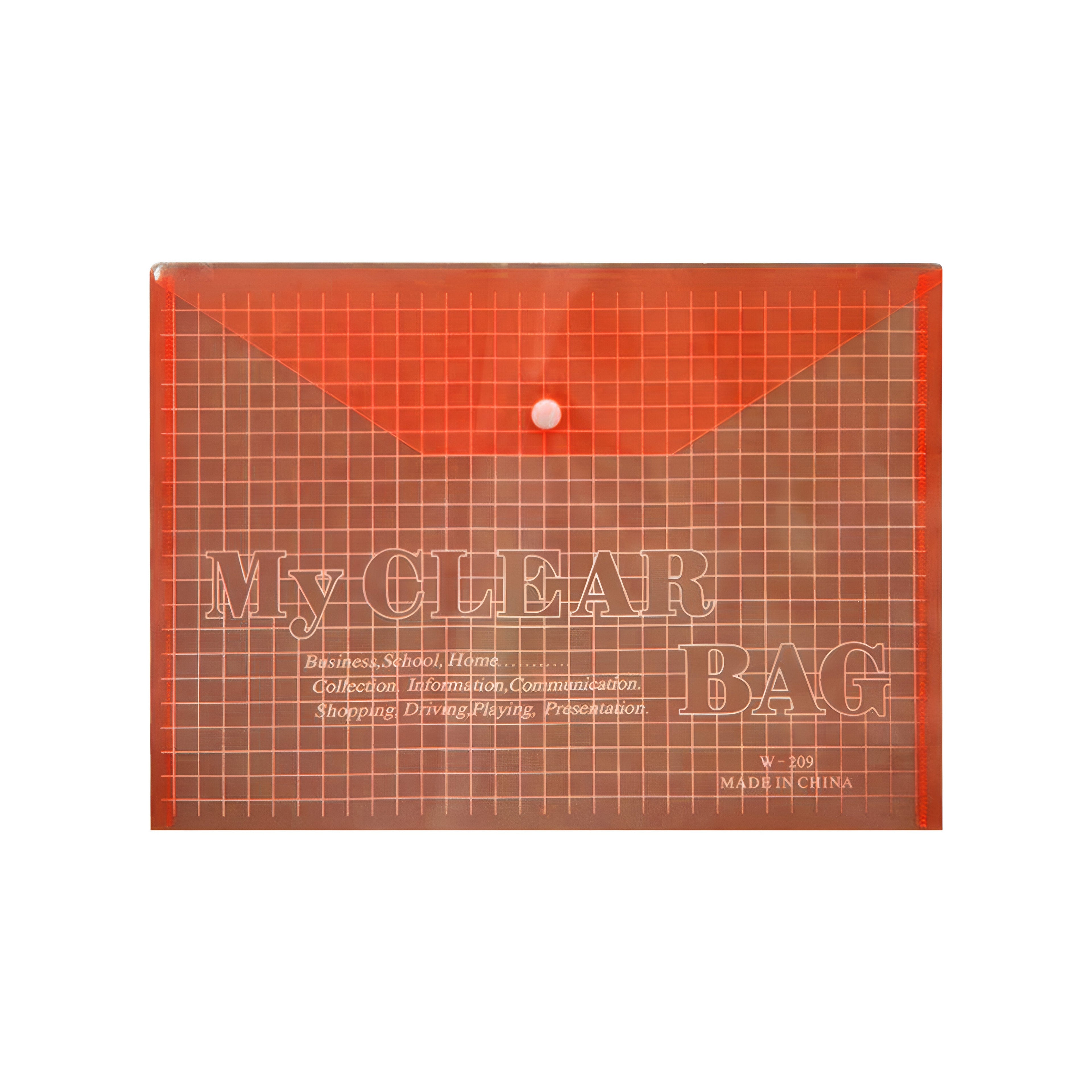 Durable Waterproof A4 Plastic Document Holder File Bag with Snap Button Closure