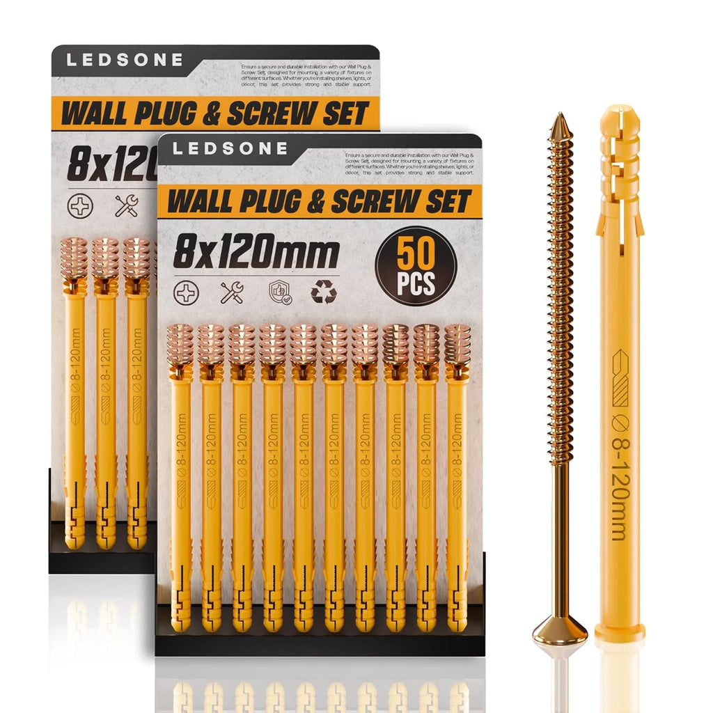 Durable Assorted Wall Plugs & Steel Screws for Drywall and Masonry
