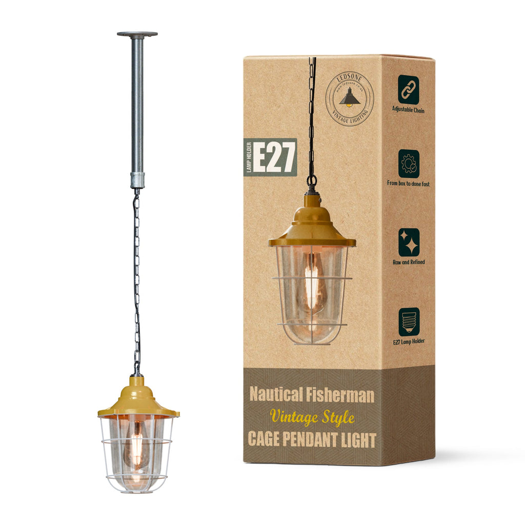 Industrial Rustic Galvanized Steel Conduit Pendant Lamp with Adjustable Chain