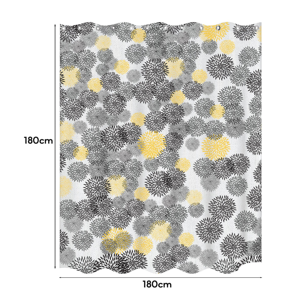 Vibrant Floral Print EVA Waterproof Shower Curtain for Bathtub Bathroom Decor