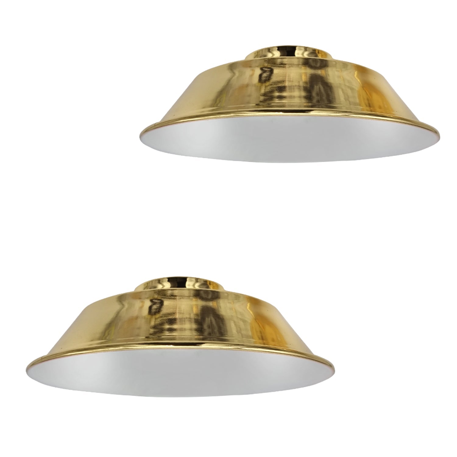2-Pack Industrial Curvy Metal Easy-Fit Lamp Shades with Reducer Plate