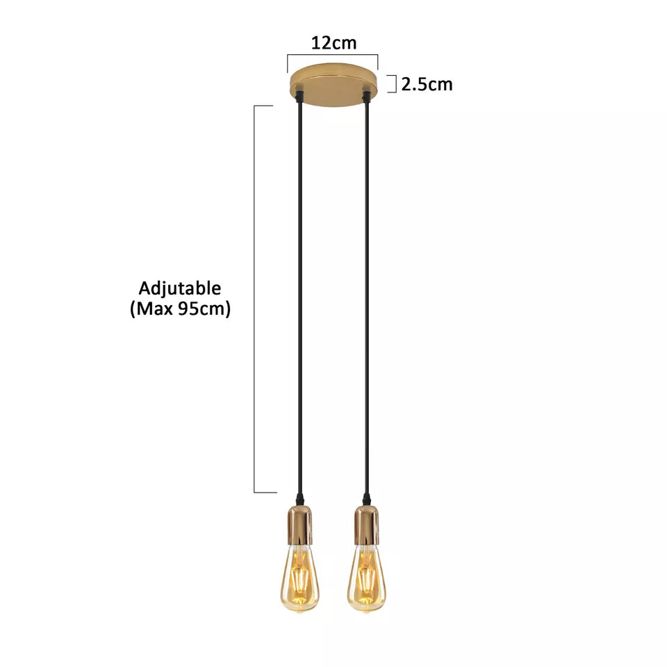 Vintage E27 Metal 2 head Ceiling Pendant Light Fitting~5663