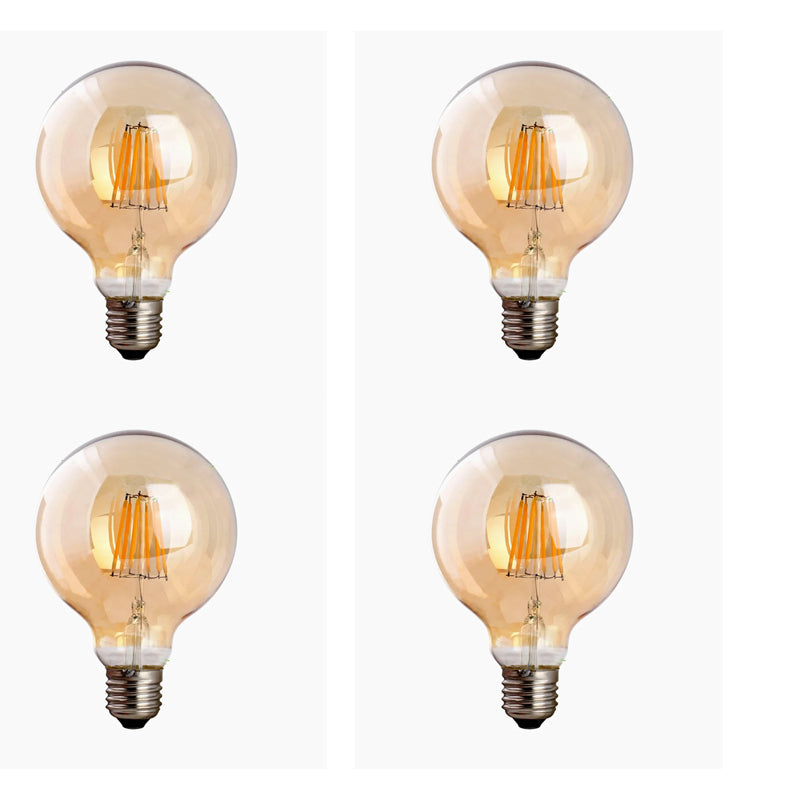 Vintage Dimmable LED Globe Light Bulb E27 Base Warm Amber Filament Style