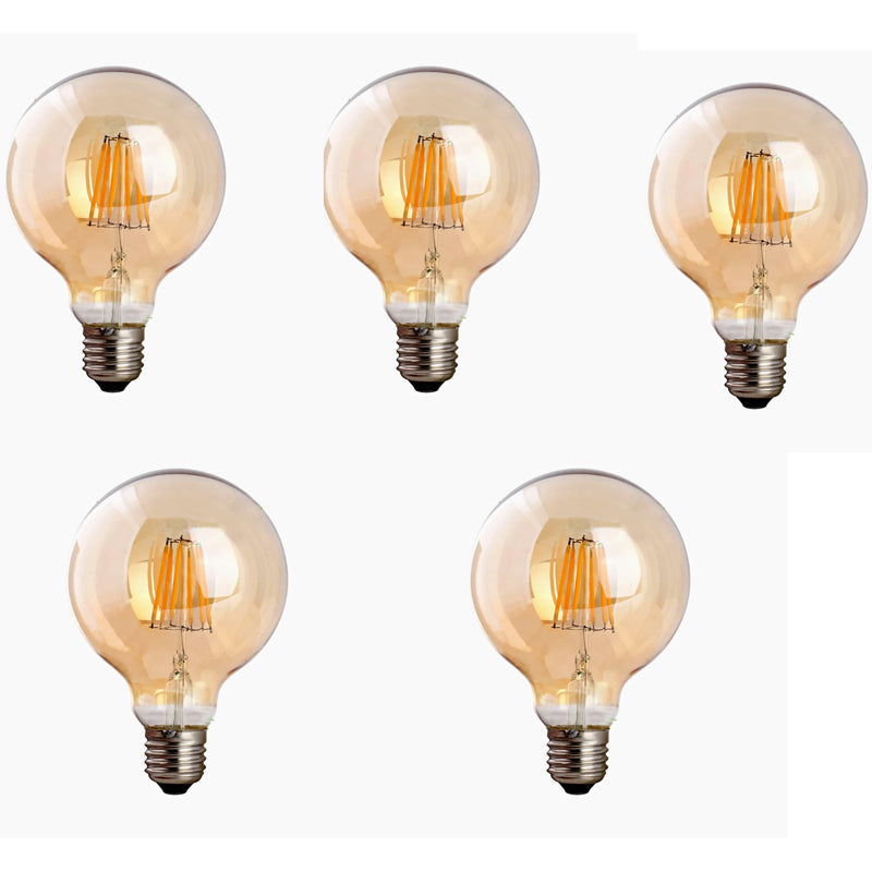 Vintage Dimmable LED Globe Light Bulb E27 Base Warm Amber Filament Style