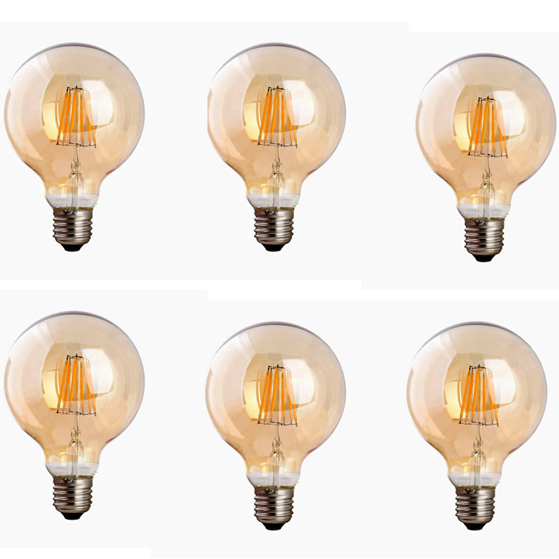 Vintage Dimmable LED Globe Light Bulb E27 Base Warm Amber Filament Style