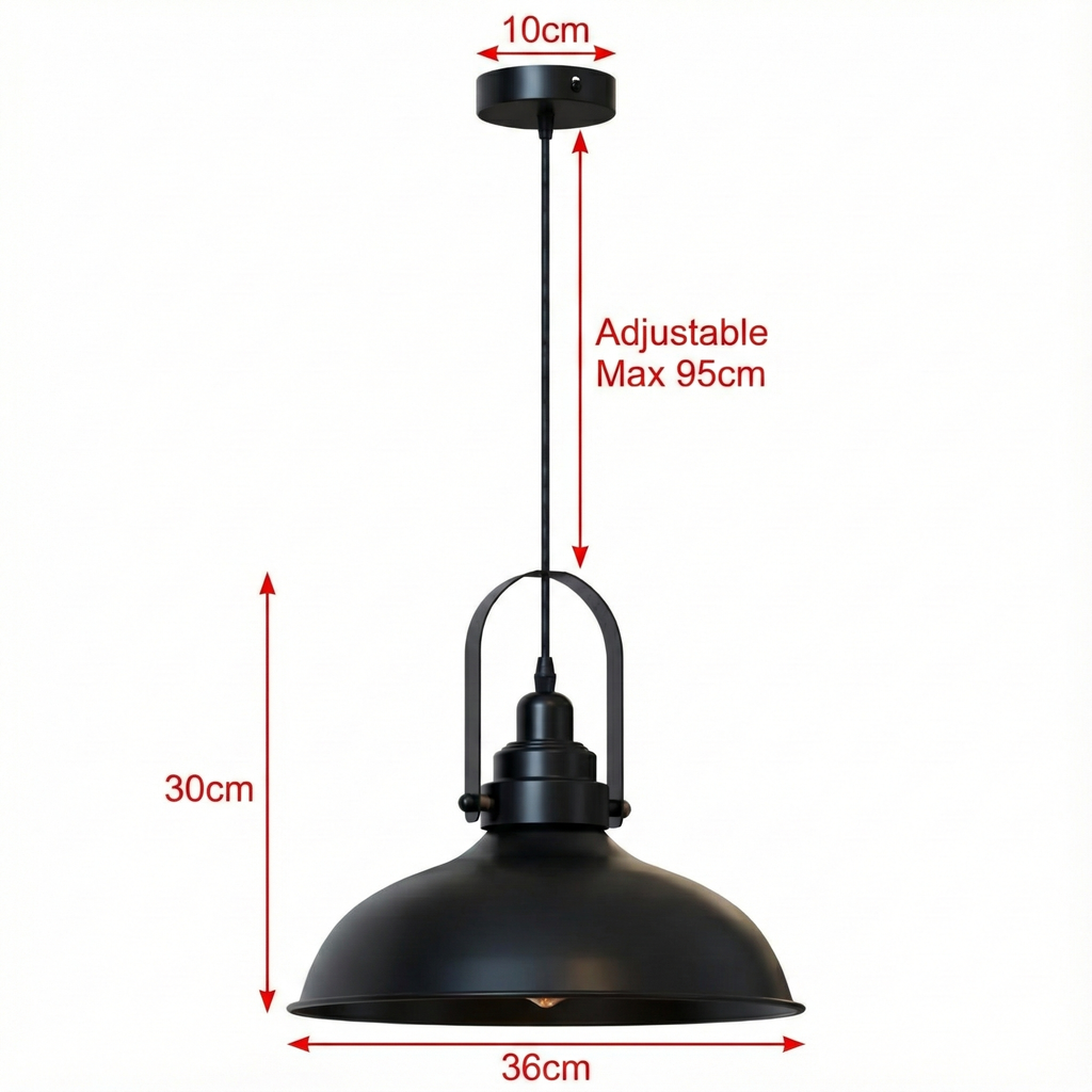 Modern Industrial Black Metal Cage Pendant Light Fixture, Adjustable Ceiling Lamp