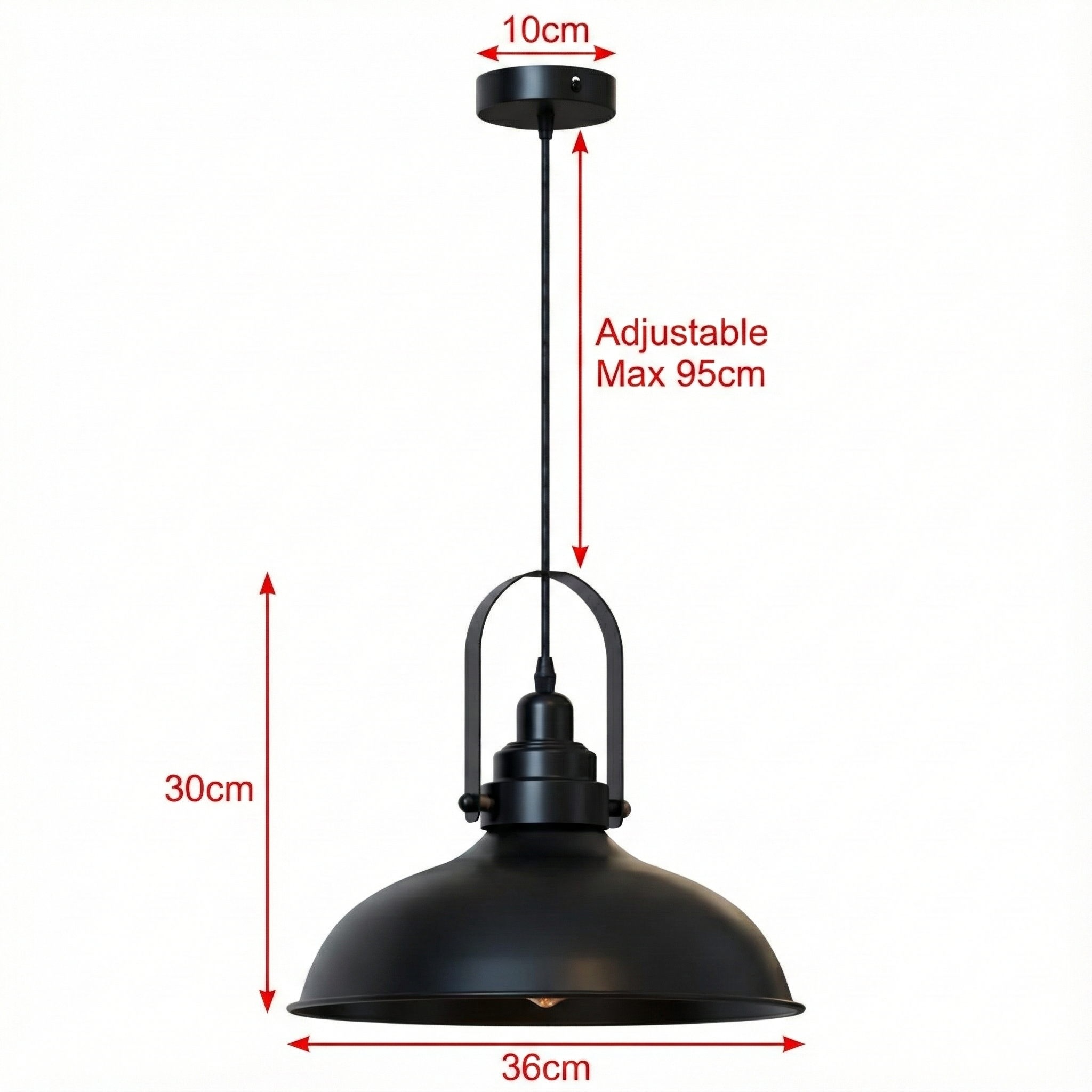 Modern Industrial Black Metal Cage Pendant Light Fixture, Adjustable Ceiling Lamp