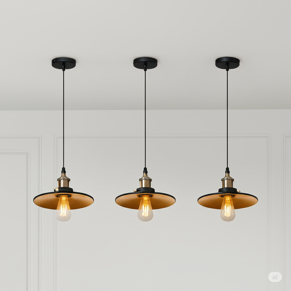 3 PCs Single Pendant Light E27 Metal ~6150