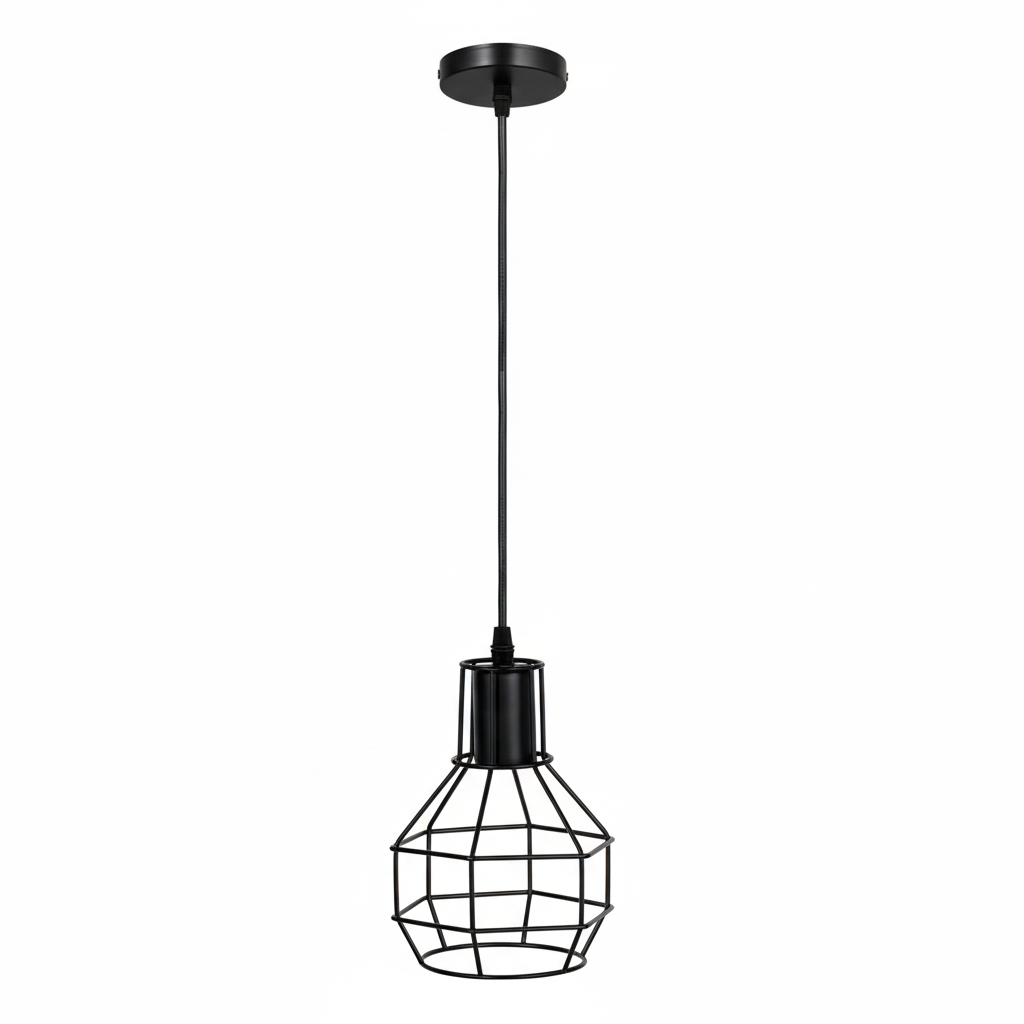 Vintage Industrial Style Metal Ceiling Pendant Light Cage Lampshade Fitting