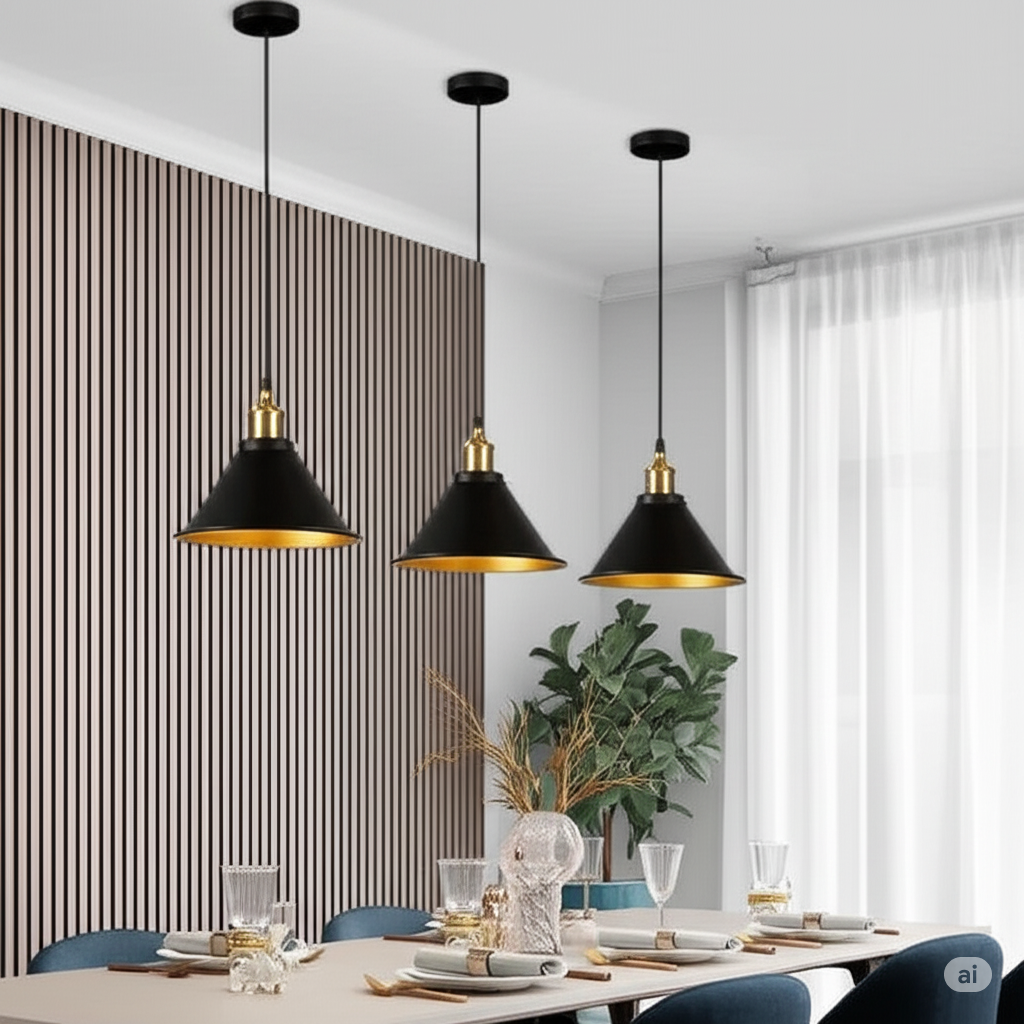 3 PCs Single Pendant Light E27 Metal ~6150