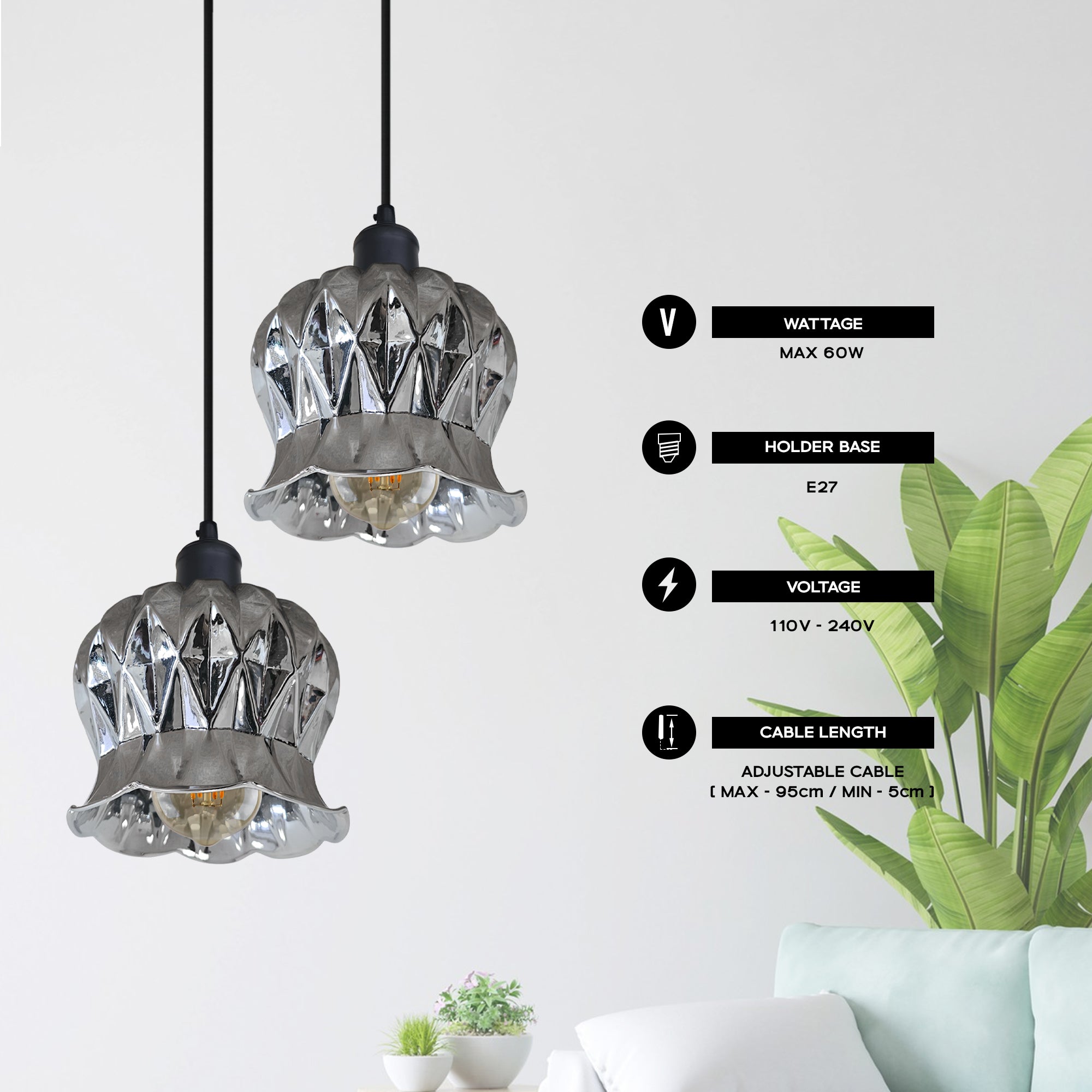 Industrial Glass Pendant  Lighting Fixtures ~6316