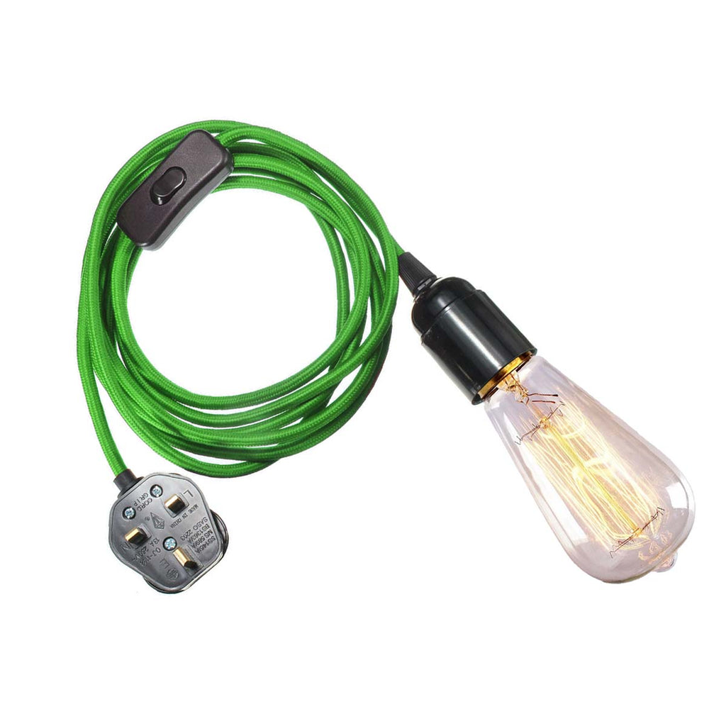 LEDSone 13ft Fabric Flex Plug-In Pendant Light with E27 Bulb Holder