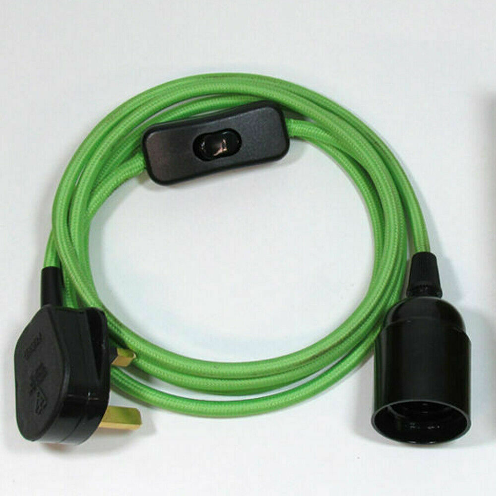 Colorful Plug-In Fabric Flex Pendant Light Kit with E27 Bulb Holder, 13 ft Cord