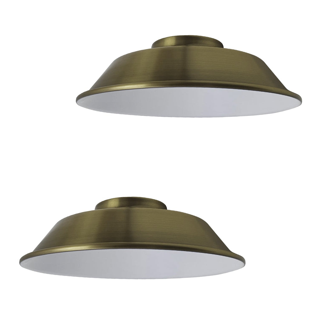 2-Pack Industrial Curvy Metal Easy-Fit Lamp Shades with Reducer Plate