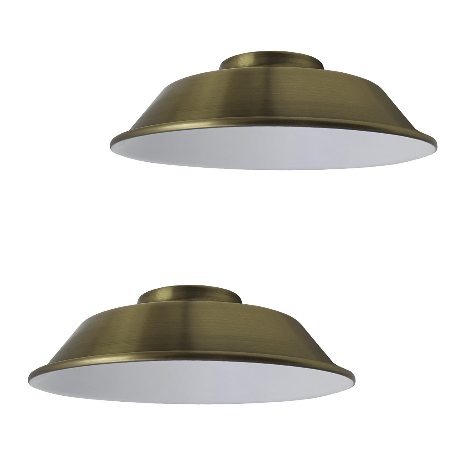 2-Pack Industrial Curvy Metal Easy-Fit Lamp Shades with Reducer Plate