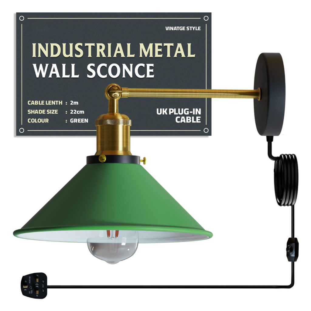 Industrial Indoor Plug in Wall Light with Dimmer ~6332
