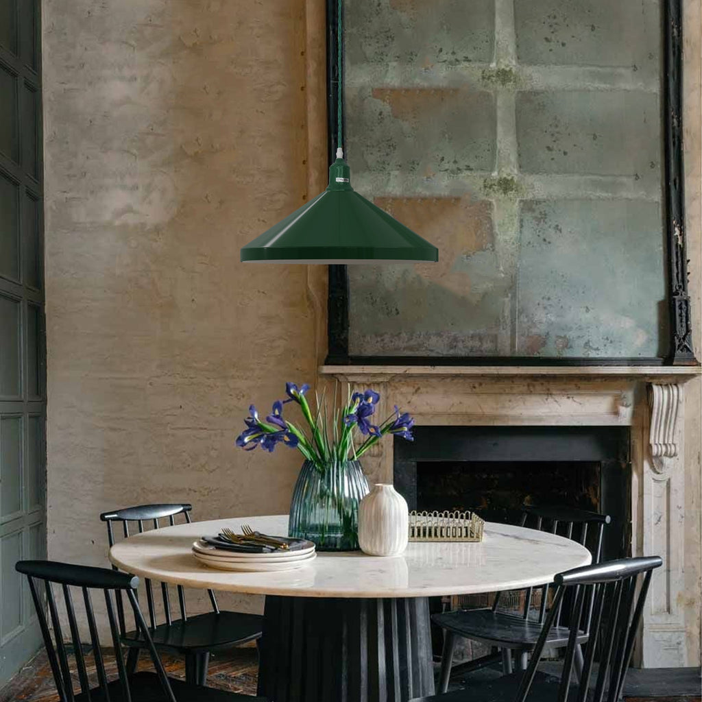 Modern Industrial Metal Cone Pendant Light with Adjustable Hanging Cable