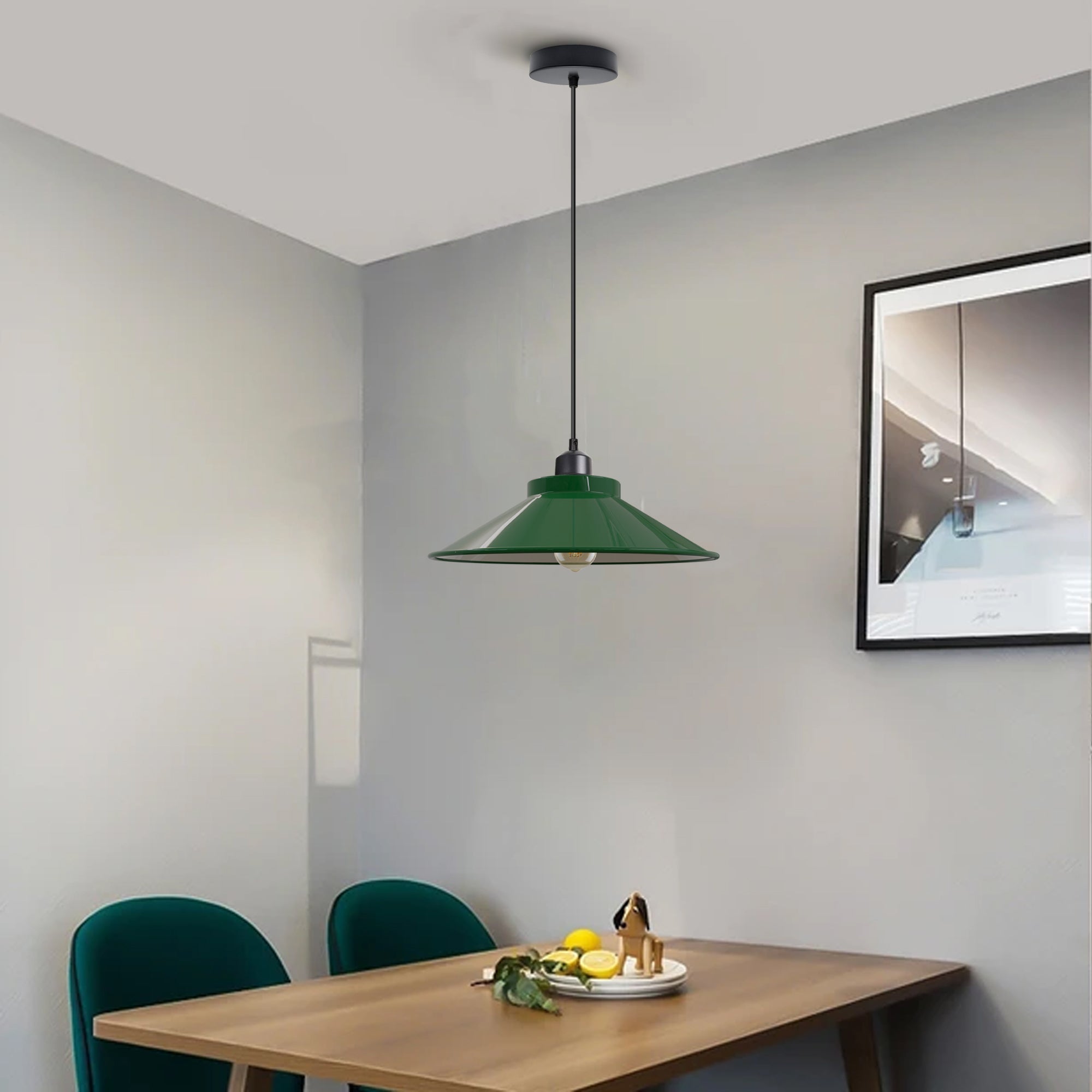 Adjustable Vintage Metal Single Head Hanging Pendant Light with E27 Socket
