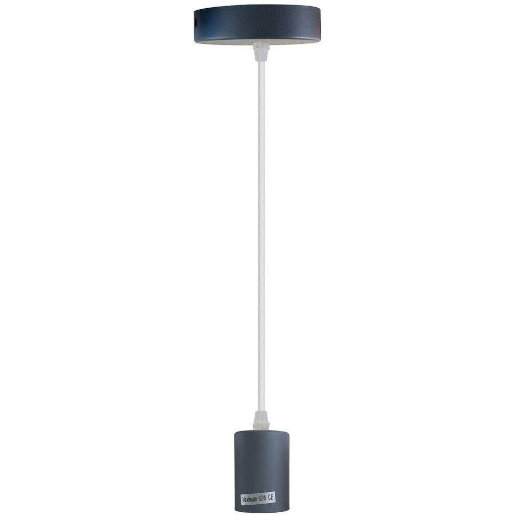 Colorful Industrial E27 Ceiling Pendant Light Fixture - Modern Metal Bulb Holder
