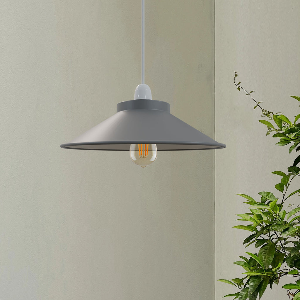 Easy Fit Retro Industrial Metal Cone Lamp Shade for Modern Interiors