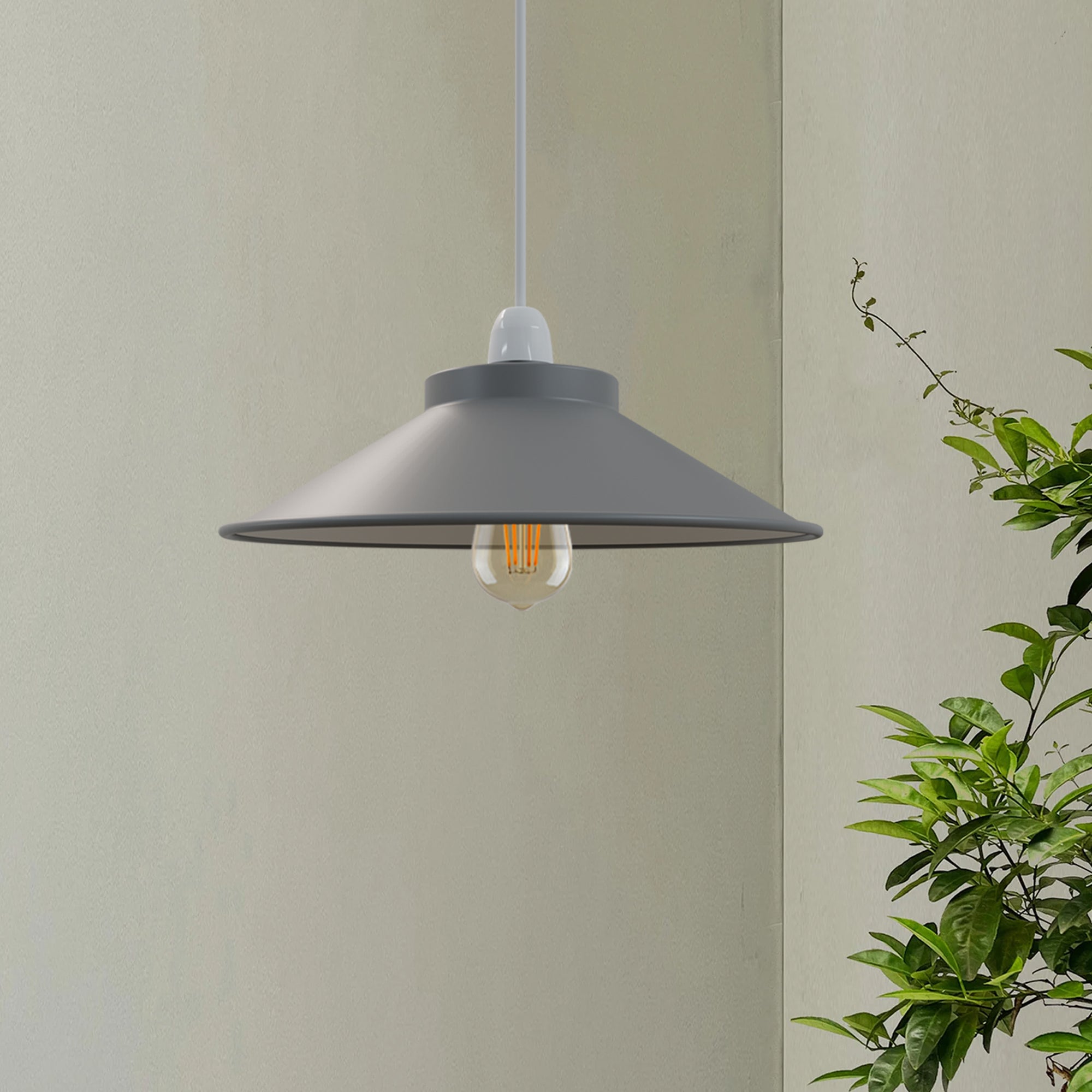 Easy Fit Retro Industrial Metal Cone Lamp Shade for Modern Interiors