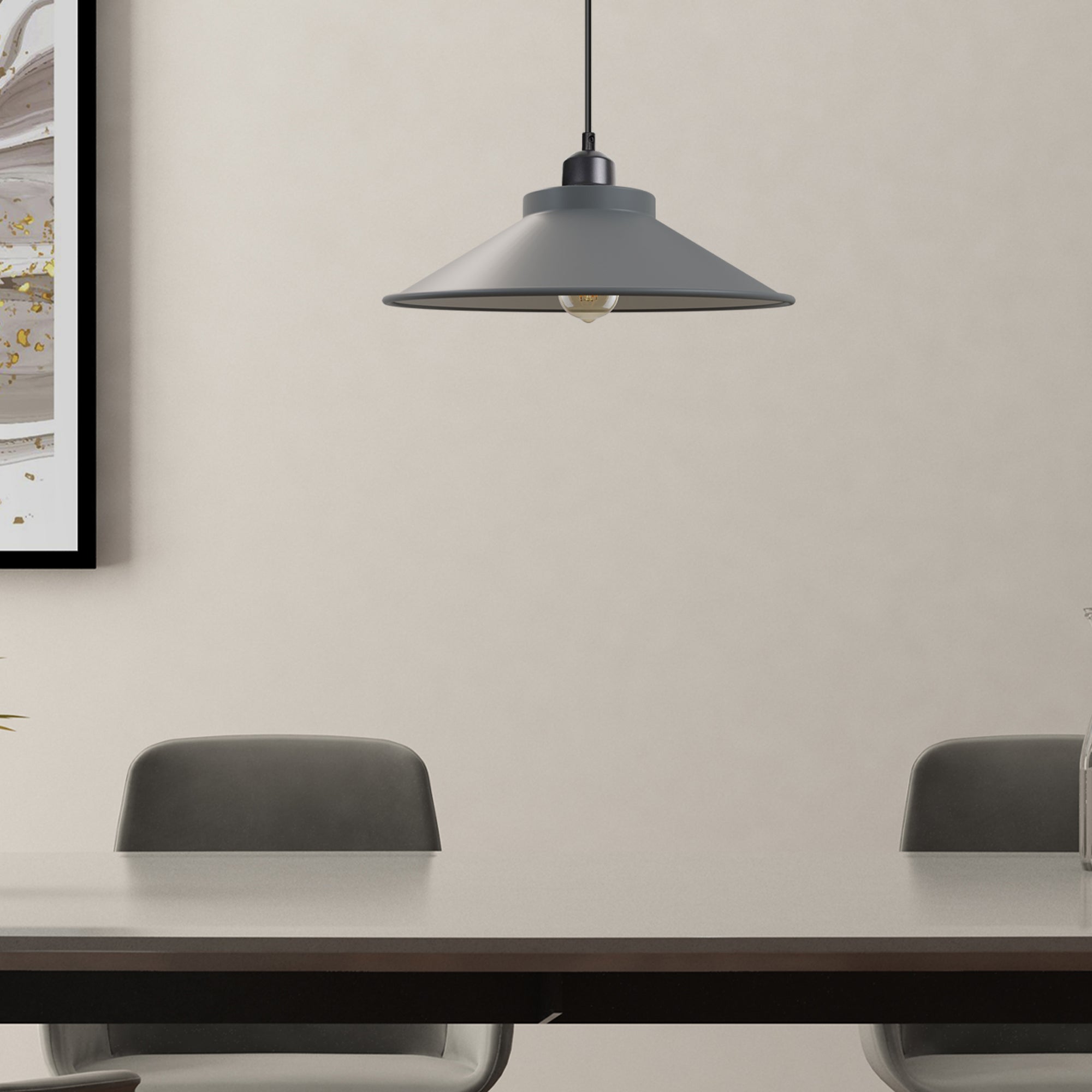 Adjustable Vintage Metal Single Head Hanging Pendant Light with E27 Socket